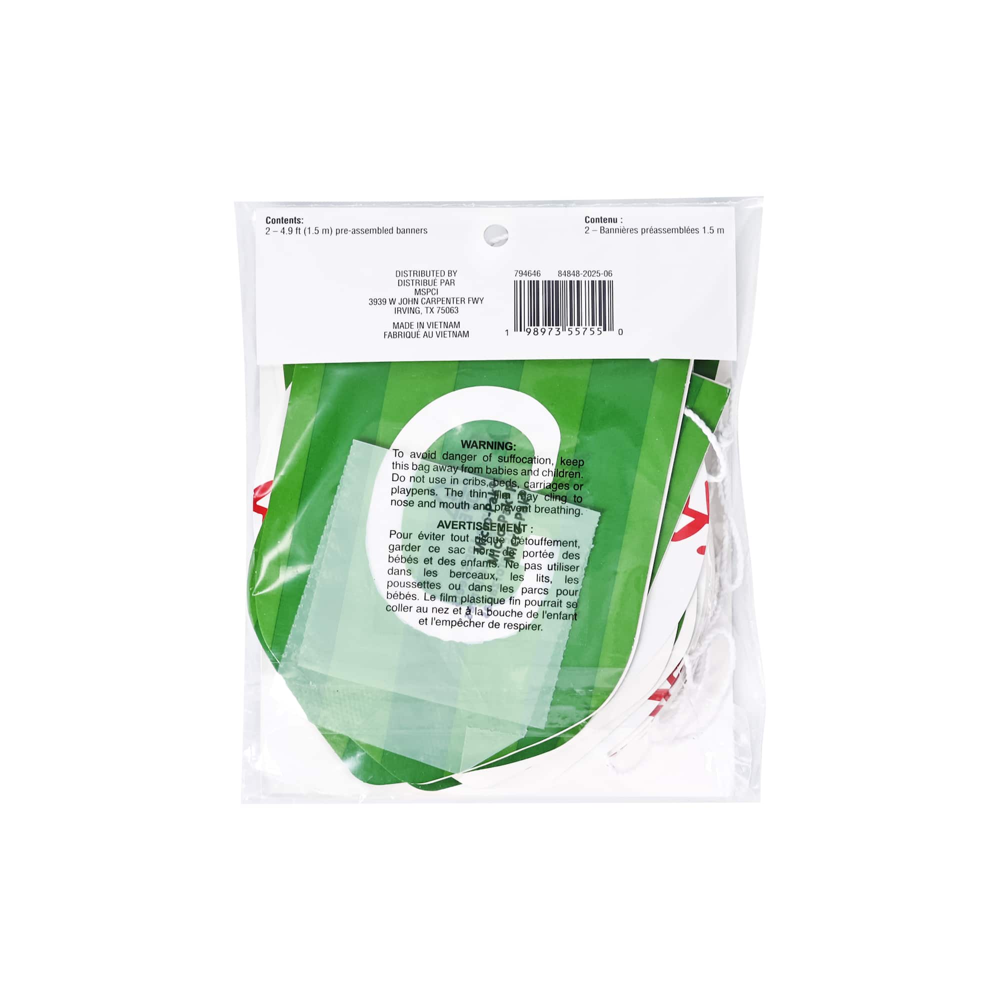 12 Pack: 5ft. Green & White Game Time Baseball Banner Set by Celebrate It™